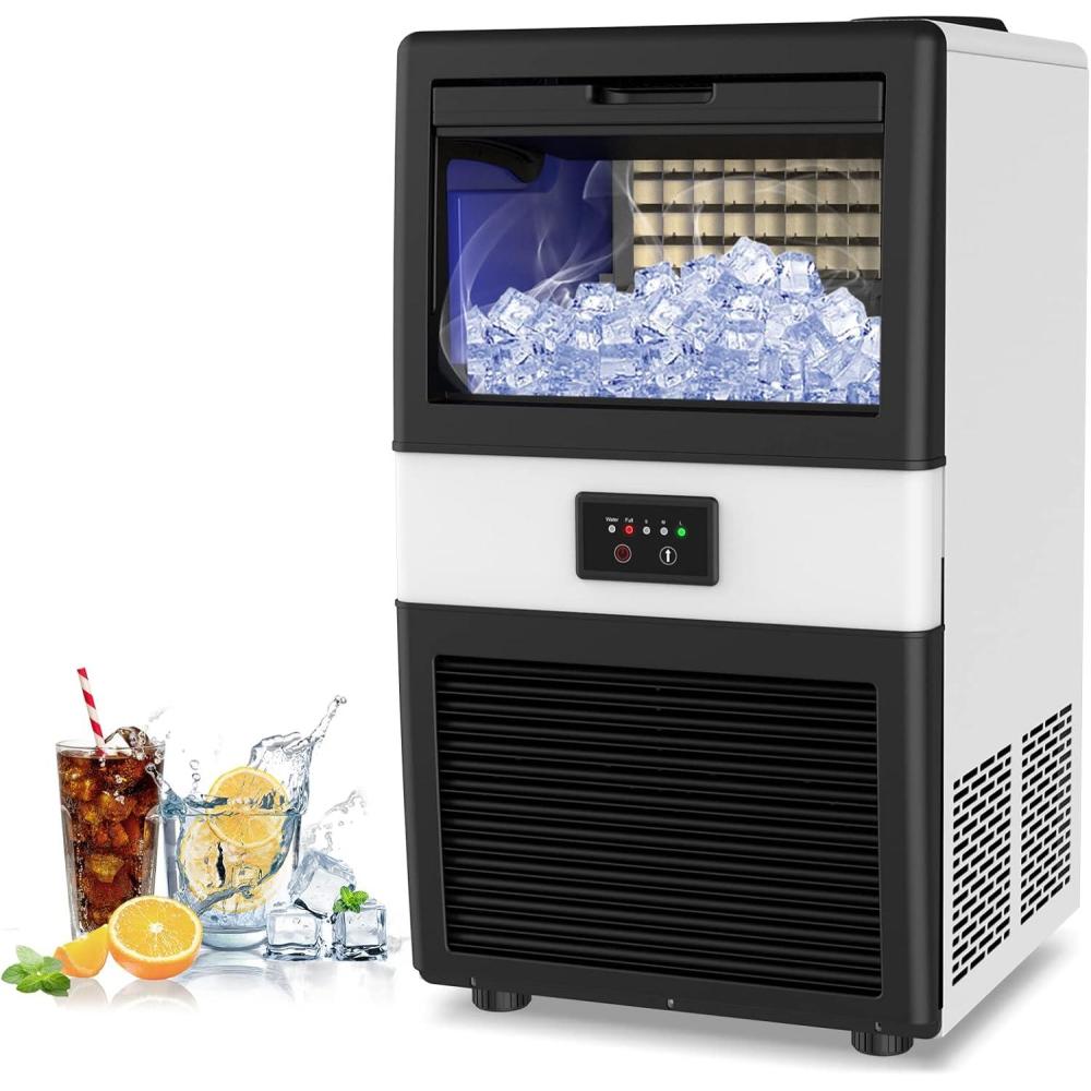 image:imageLIFEPLUS Commercial Ice Maker Machine 70LBS24H Under Counter Ice Maker w 10LBS Ice Bin 32 Ice CubesCycle 2 Water Inlet Modes Self Clean ETL amp FDA Ideal for Bar Office Coffee Shop