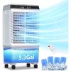 image:imageLifePlus Evaporative Air Cooler 1800 CFM Swamp Cooler Portable Cooling Fan with 53 Gallon Water Tank Remote Control 3 Speed 3 Modes 4 Ice Packs More Cooler for Room Garage PatioGray